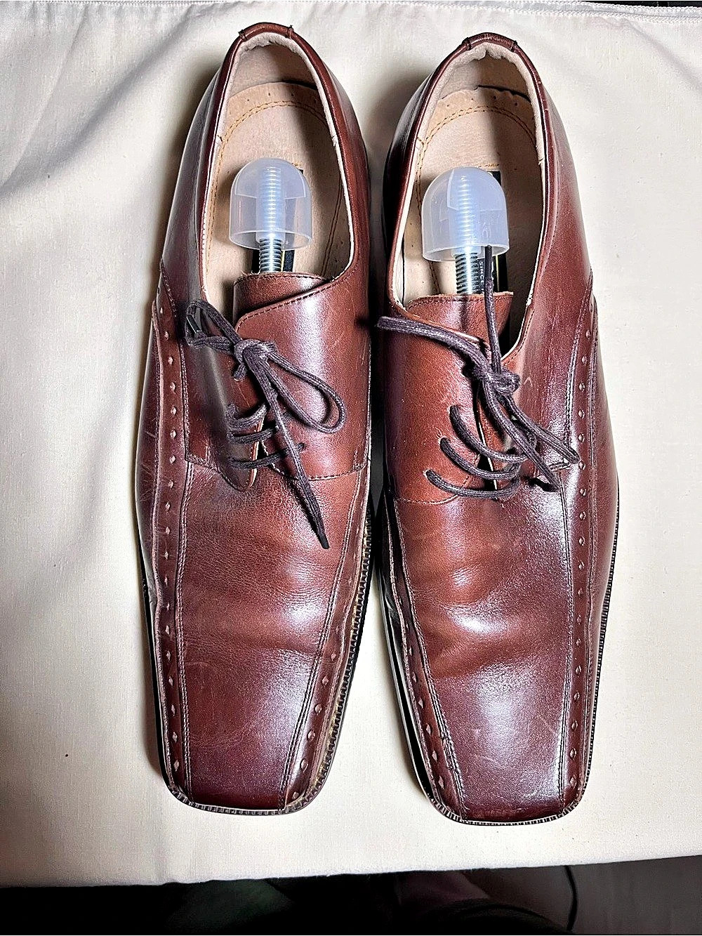 Stacy Adams Leather Oxfords Brown US 14 Good